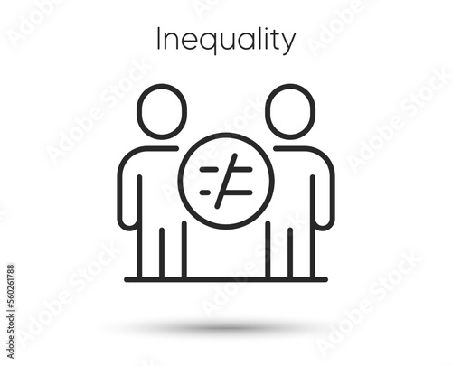 Discrimination line icon. Equality balance sign. Gender inequality symbol. Illustration for web and mobile app. Line style equal ethics icon. Editable stroke gender discrimination. Vector