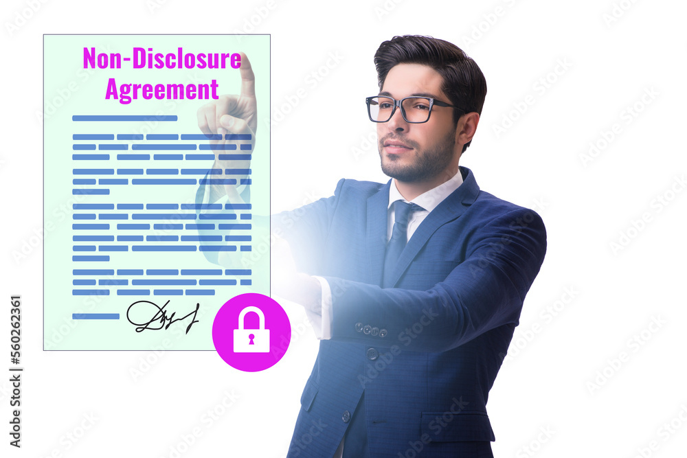 Businessman in non disclosure agreement concept Businessman in non disclosure agreement concept