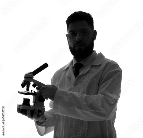 Silhouette of male scientis...