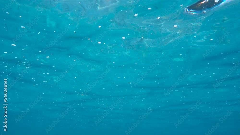 Ripples of water surface from underwater in the ocean, natural scene, Pacific ocean, French Polynesia