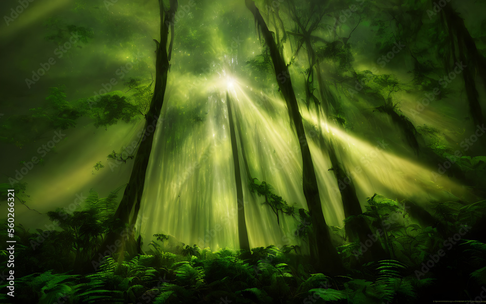 Fototapeta premium Series of Generative AI Landscape Daintree Rainforest