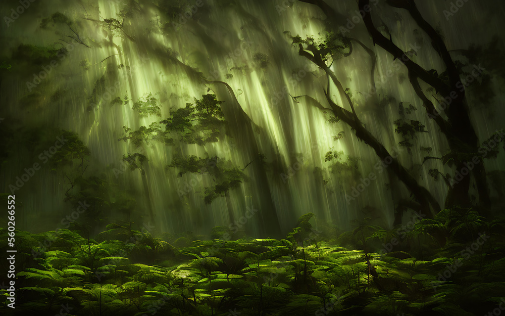 Obraz premium Series of Generative AI Landscape Daintree Rainforest