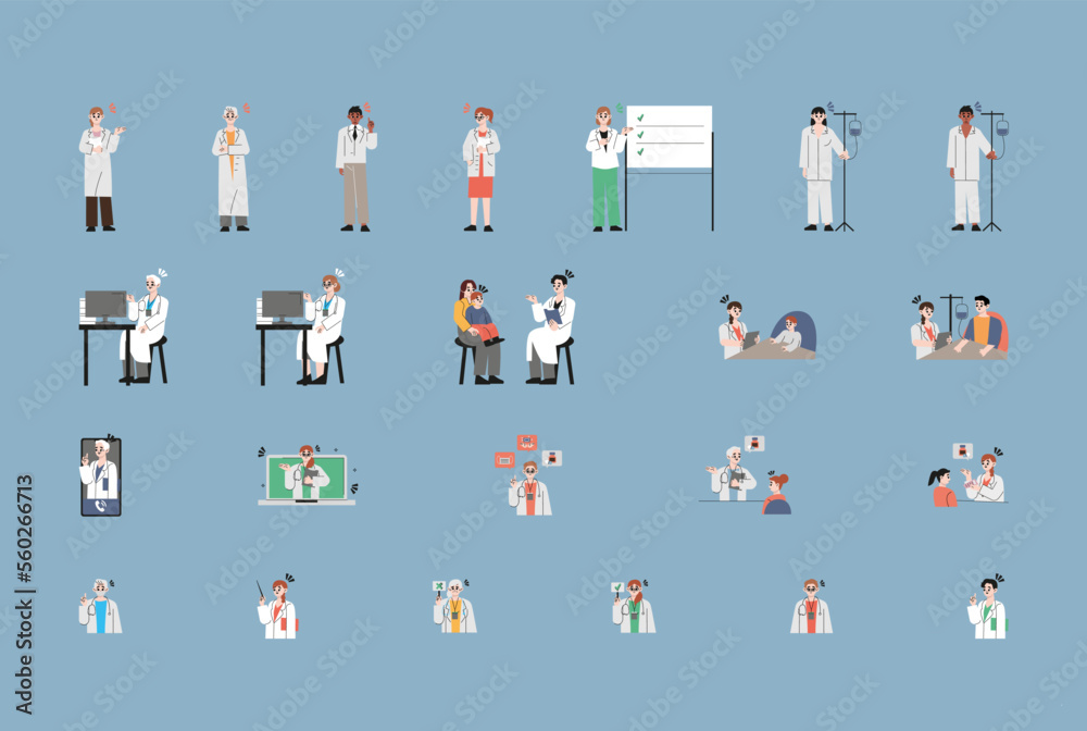Doctor and Patient Nurse Vector illustrations