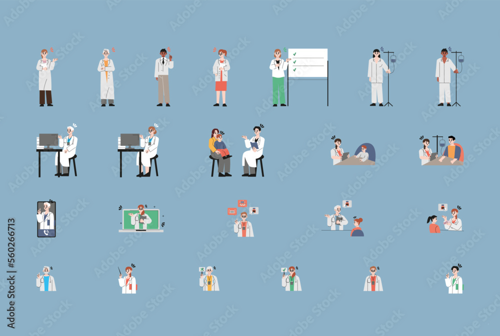Doctor and Patient Nurse Vector illustrations Doctor and Patient Nurse Vector illustrations