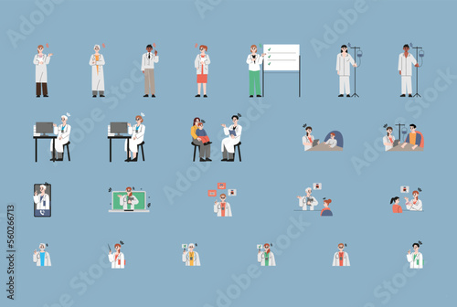 Doctor and Patient Nurse Vector illustrations