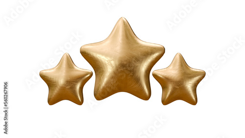 Star rank shabby gold icons 3d illustration on a light background, rating, achievements. Minimal concept. 3D illustration