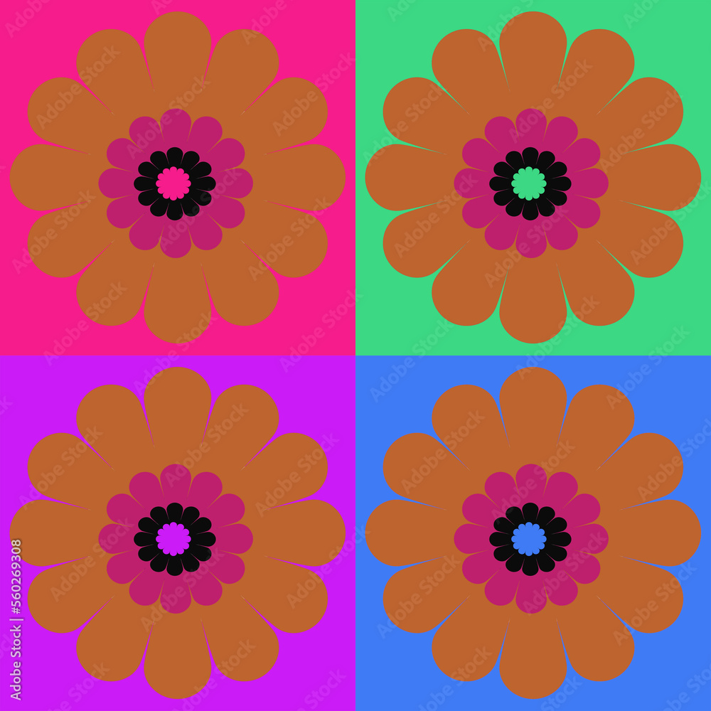 set of flowers set of flowers