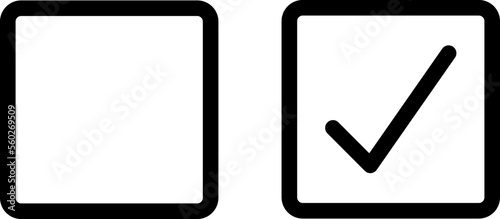 Checkbox with blank and checked checkbox vector icon. photo