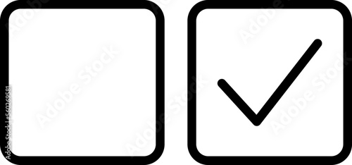 Checkbox with blank and checked checkbox vector icon.
