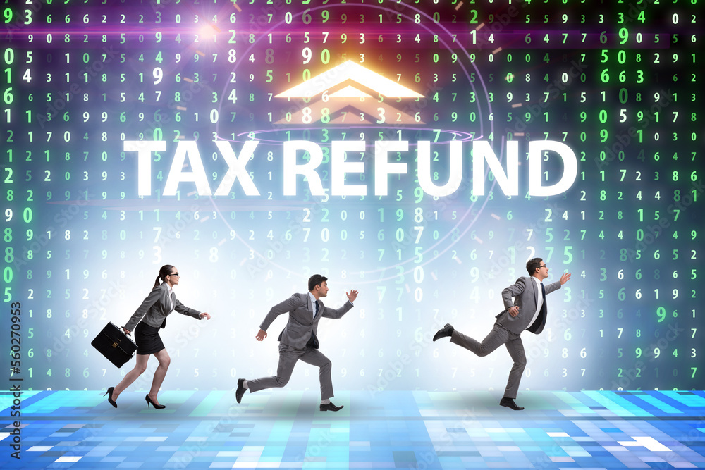 Business people man in tax refund concept