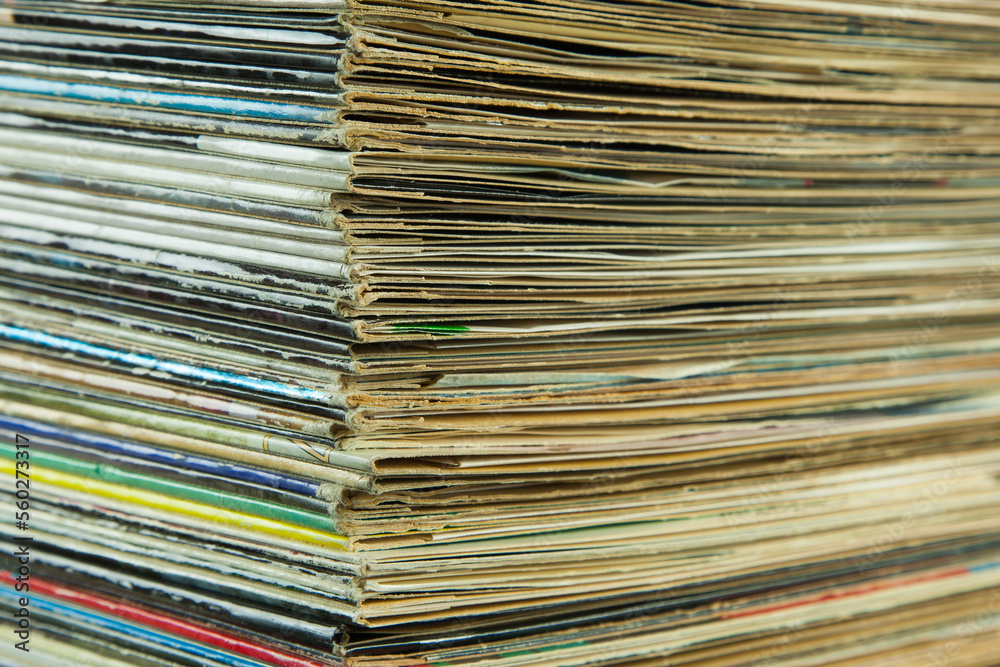 A stack of old LP record covers. Art and a piece of contemporary history. Unlike streaming music, you take the record cover in your hand and immerse yourself in the emotional world of the music. A stack of old LP record covers. Art and a piece of contemporary history. Unlike streaming music, you take the record cover in your hand and immerse yourself in the emotional world of the music.