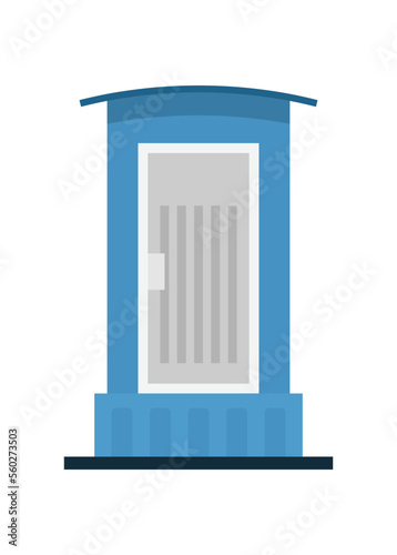 Portable toilet. Simple flat illustration.