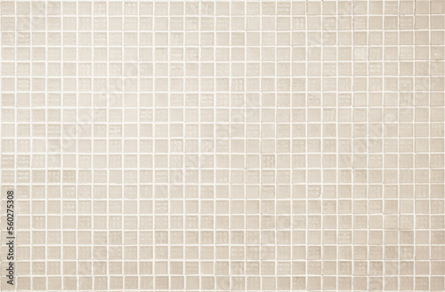 Fényképezés Cream light ceramic wall chequered and floor tiles mosaic background in bathroom