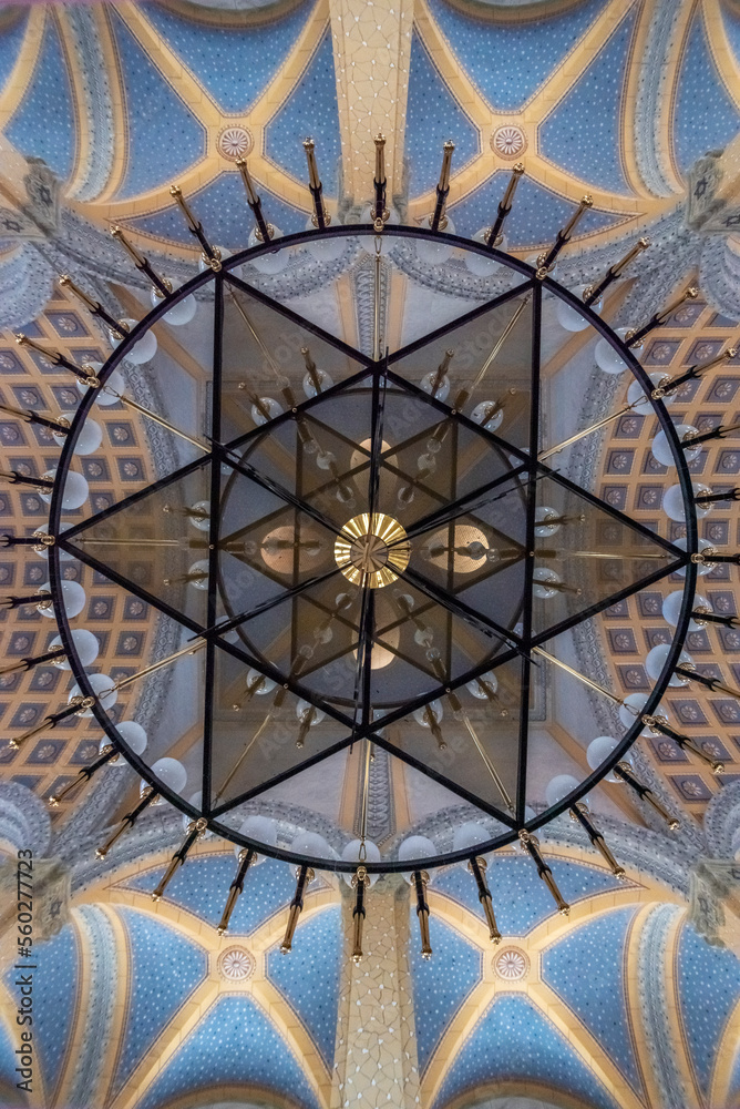 Interior design of Grand Synagogue of Edirne, aka Adrianople Synagogue is a historic Sephardi synagogue located in Edirne Turkey