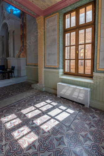 Interior design of Grand Synagogue of Edirne, aka Adrianople Synagogue is a historic Sephardi synagogue located in Edirne Turkey