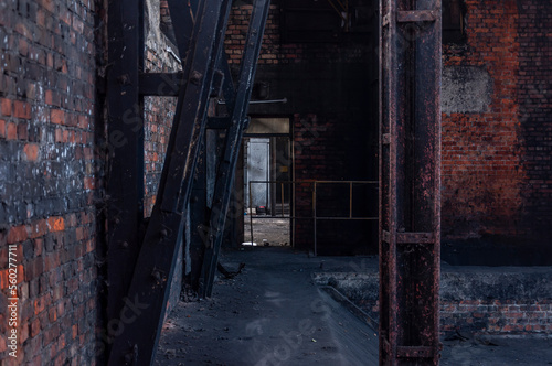 Old abandoned brick industrial building