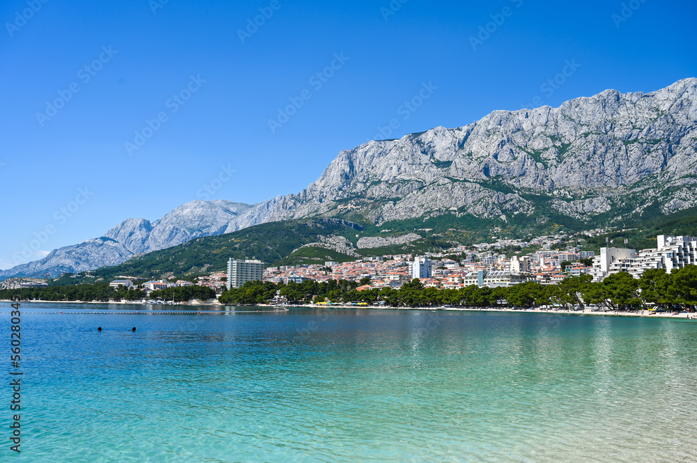 Makarska, Croatia. The coast of the Adriatic Sea in summer.