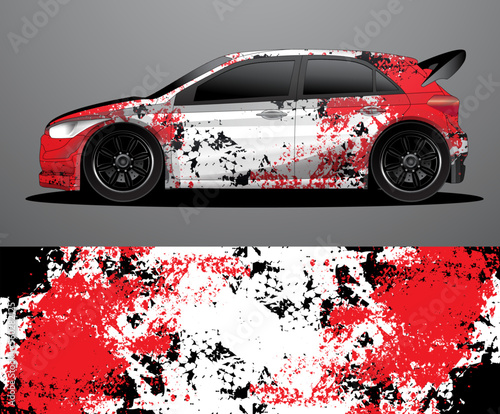 Rally car decal graphic wrap vector, abstract background