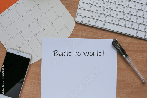 Back to work concept