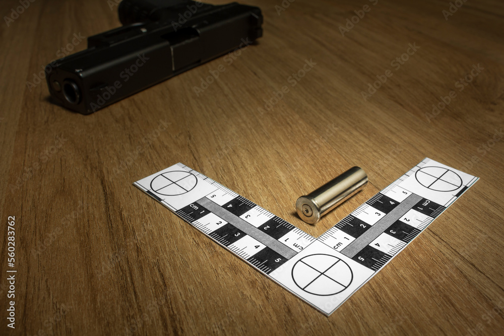 Foto de Crime Scene Investigation .357 bullet casing as a piece of