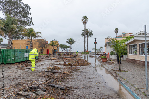 Photography Bomb cyclone causes severe storm and flood damage in Sanya Cruz County, CA, USA on January 5, 2023; storm kills 2