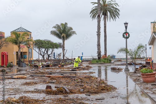 Valokuvatapetti Bomb cyclone causes severe storm and flood damage in Sanya Cruz County, CA, USA on January 5, 2023; storm kills 2
