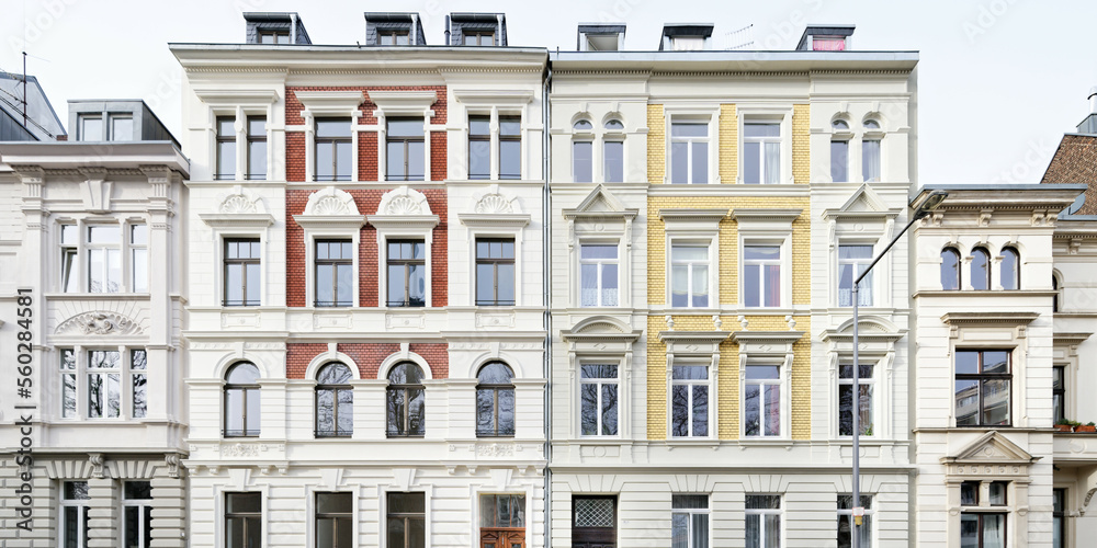 beautifully restored row houses from the late 19th century with individual design in cologne ehrenfeld