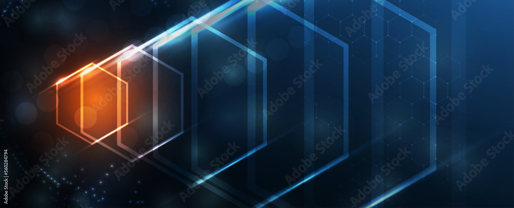 Obraz premium Abstract hexagon background. Technology poligonal design. Digital futuristic minimalism