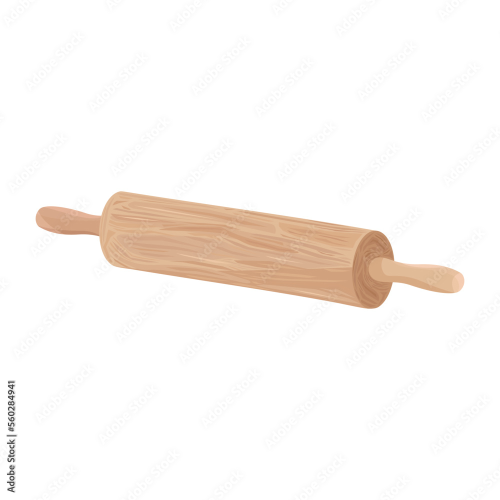 Rolling pin vector illustration on white background. Wooden rolling pin is preparing pie crust, cookies, bread and more. Kitchen utensils. Rolling pin vector illustration on white background. Wooden rolling pin is preparing pie crust, cookies, bread and more. Kitchen utensils.