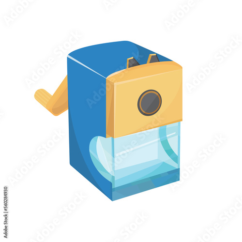 Manual pencil sharpener vector illustration on white background. Manual pencil sharpener pencil sharpener easy to carry for sketching. School or office supplies and stationery.