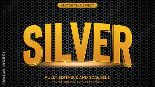 silver text effect editable with motif pattern background eps file