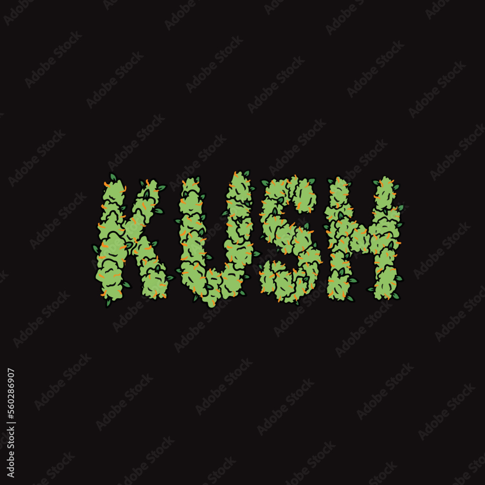 buds vector kush word text letter form oil wax weed cake Stock Vector Adobe Stock
