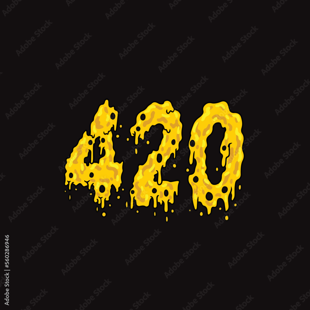 oil vector 420 word text letter form oil wax weed cake Stock Vector