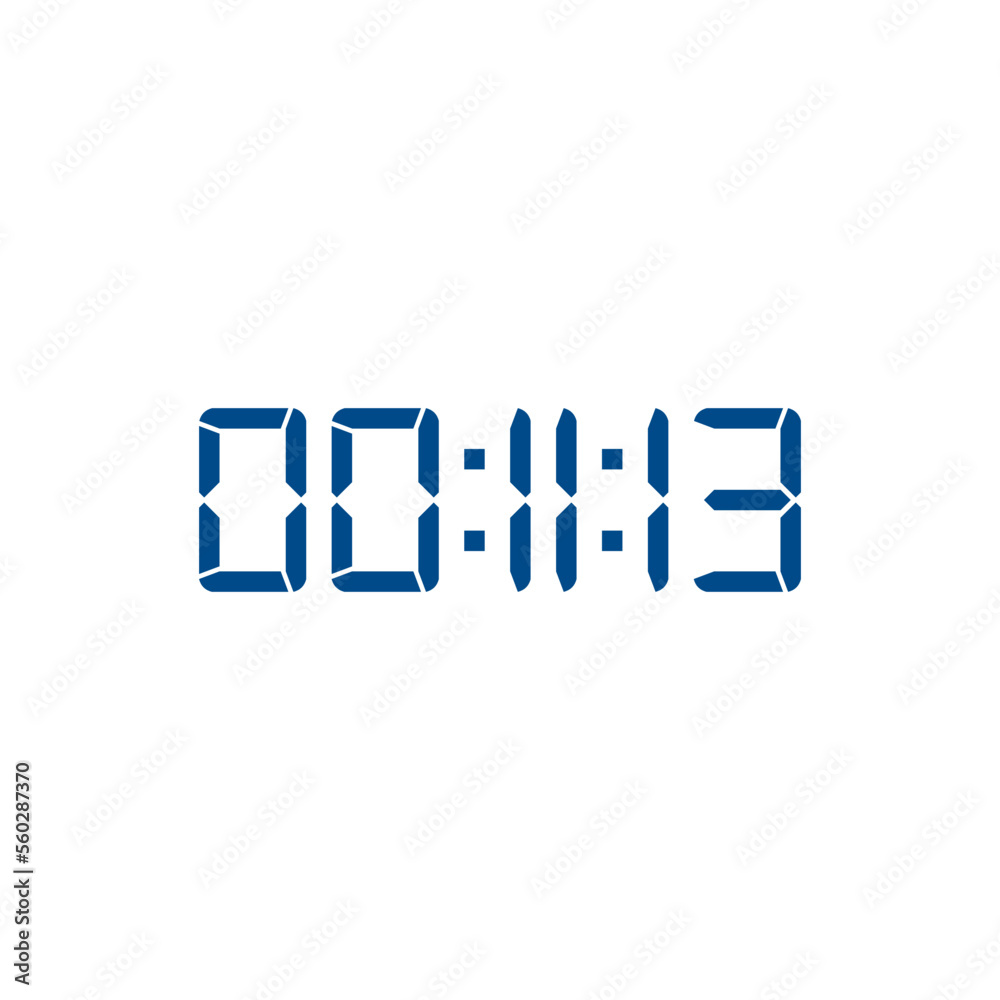 Digital clock number set. Electronic figures. Vector illustration. Digital clock number set. Electronic figures. Vector illustration.