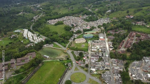 city ​​of calarca in the andes mountain range photo