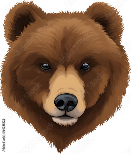 happy bear hand drawn digital painting illustration