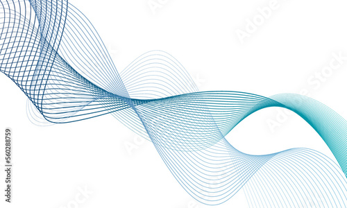 Abstract colorful wave element for design. Digital frequency track equalizer. Stylized line art background.Vector illustration.Wave with lines created using blend tool.Curved wavy line, smooth stripe