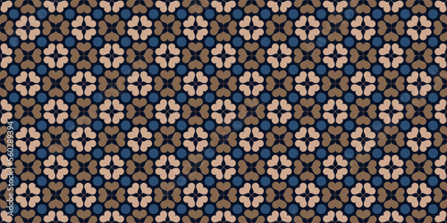 Geometric tile shapes background. Seamless pattern.Vector. 幾何学タイルパターン　背景素材
