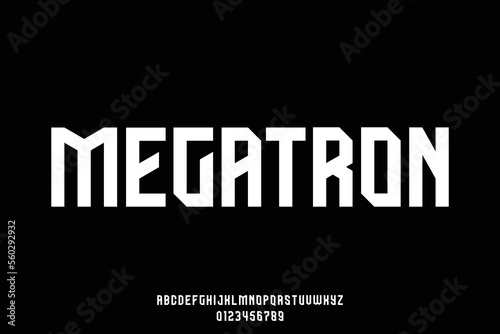 Modern bold futuristic display font vector