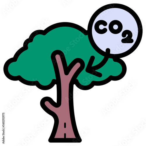 carbon dioxide for tree illustration