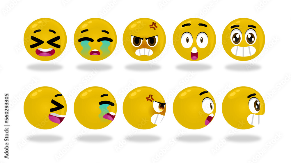 Obraz premium Emoji vector set
