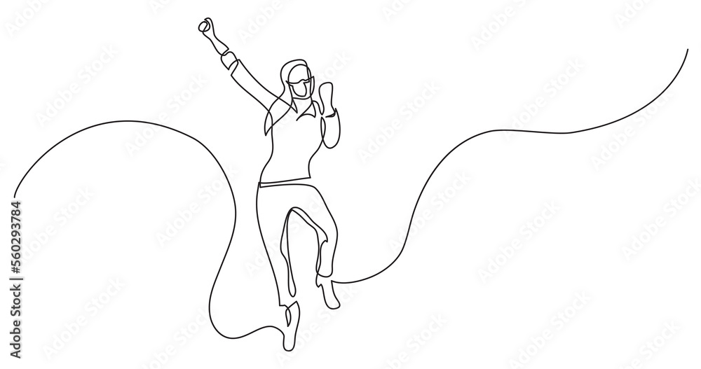 continuous line drawing cheering jumping woman 2 wearing face mask - PNG image with transparent background continuous line drawing cheering jumping woman 2 wearing face mask - PNG image with transparent background