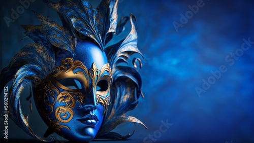Beautiful mask for Venice carnaval. Generative AI