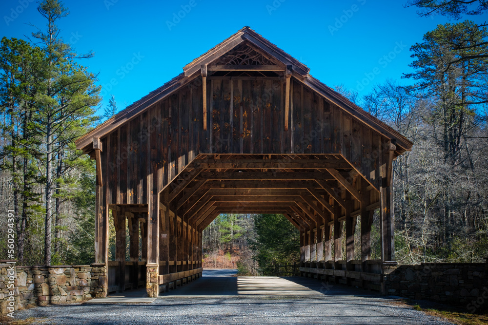 Covered Bridge in DuPont State Recreational Forest in North Carolina. Covered Bridge in DuPont State Recreational Forest in North Carolina.
