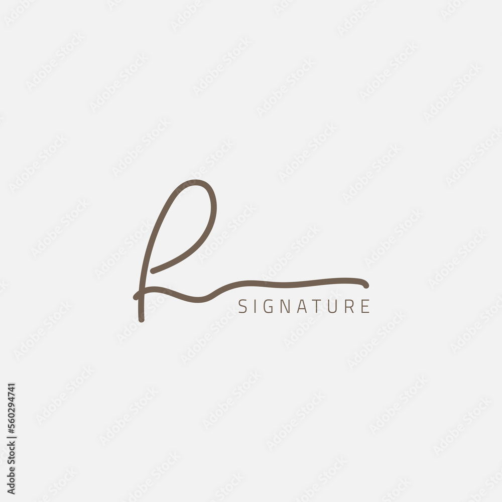 Very simple R letter signature logo. Very simple R letter signature logo.