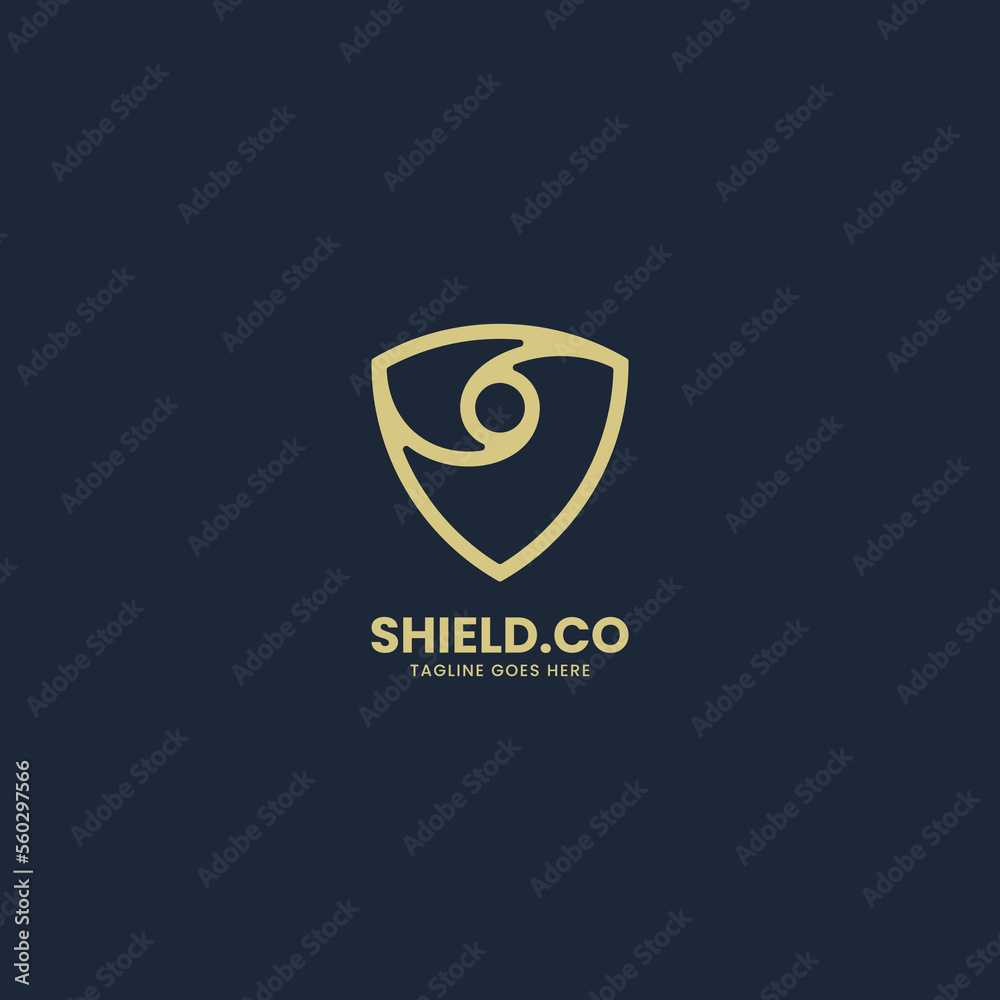 Vector Logo Illustration Shield Line Art Style. Vector Logo Illustration Shield Line Art Style.