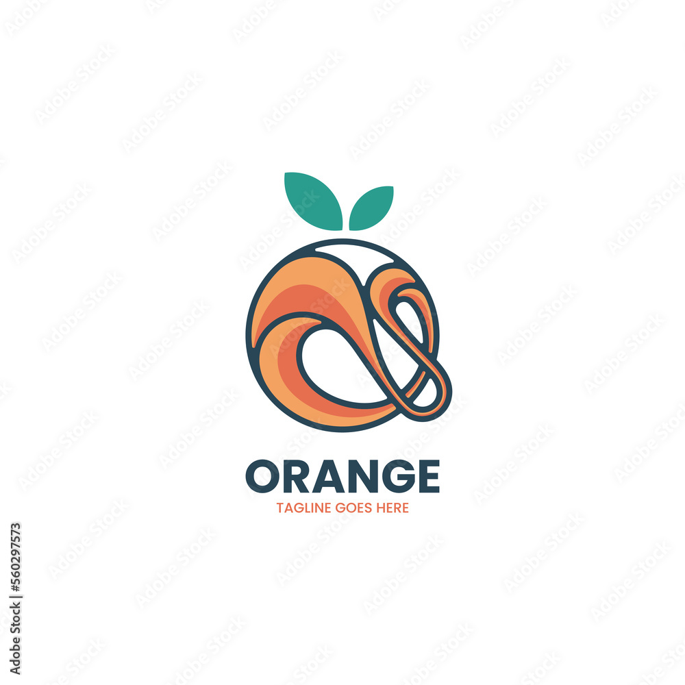Fototapeta premium Vector Logo Illustration Orange Simple Mascot Style