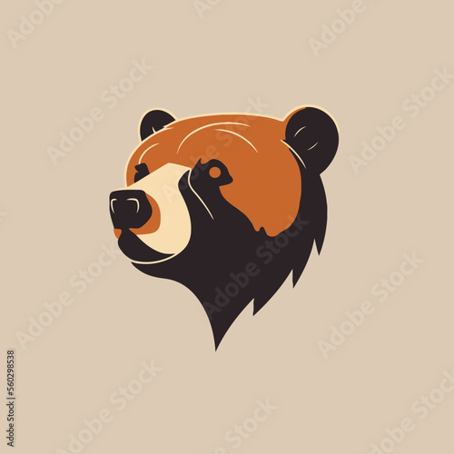 grizzly bear head logo symbol design template, emblem, sport logo