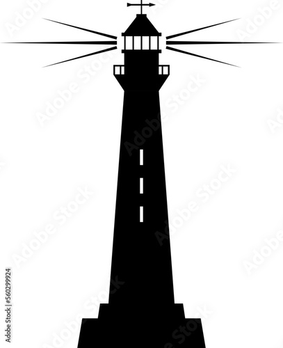 Lighthouse vector basic icon on white background for design template.