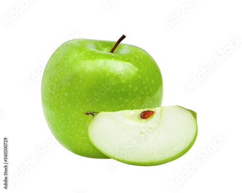 Green apple on transparent png